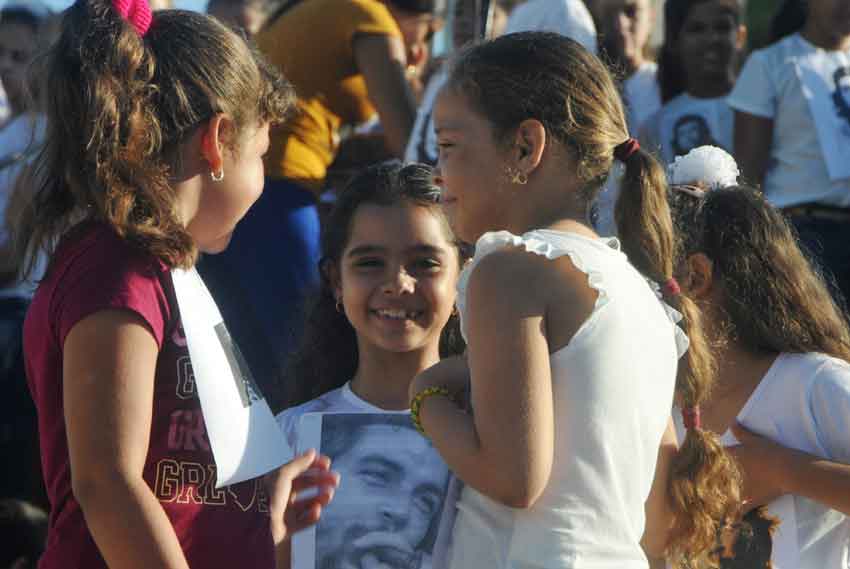 First grade children join the José Martí Pioneers Organization