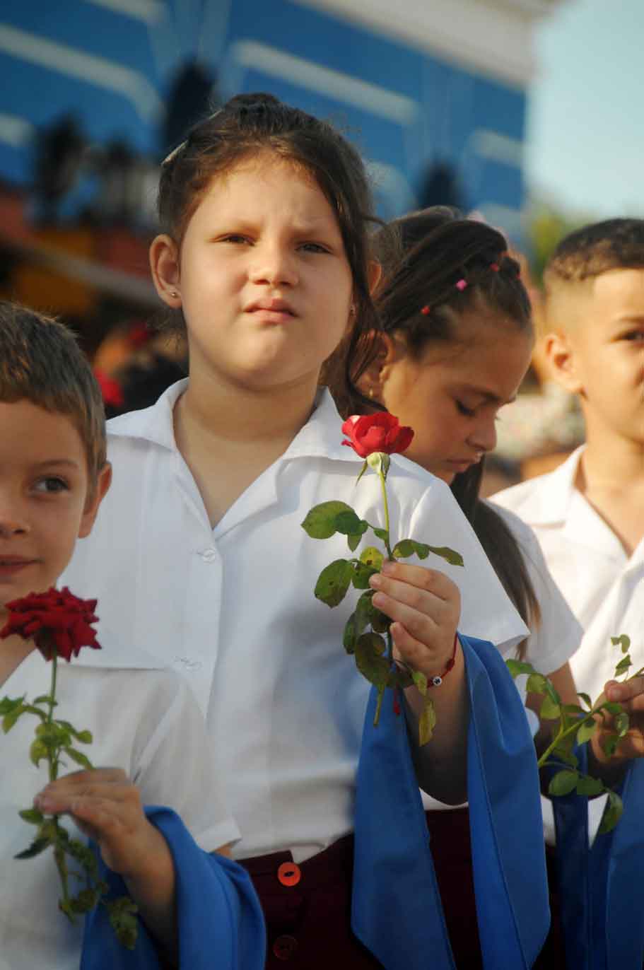 First grade children join the José Martí Pioneers Organization