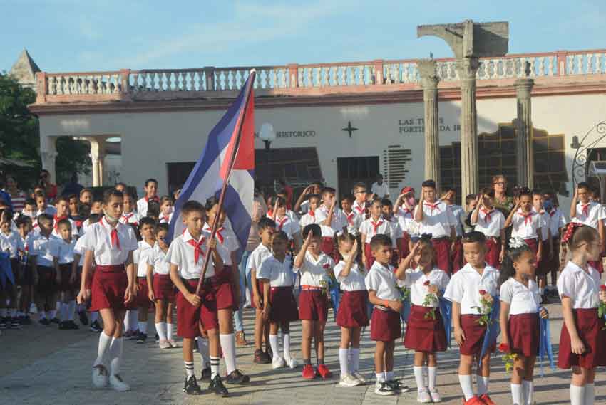 First grade children join the José Martí Pioneers Organization