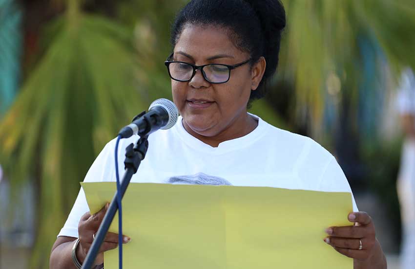 Durante el acto se dio lectura a la Declaración oficial de las mujeres cubanas contra el bloqueo.