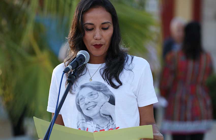 Durante el acto se dio lectura a la Declaración oficial de las mujeres cubanas contra el bloqueo.