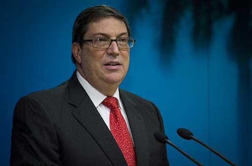 El Canciller cubano Bruno Rodriguez al intervenir en la 49 Reunión Ministerial del G77 y China.