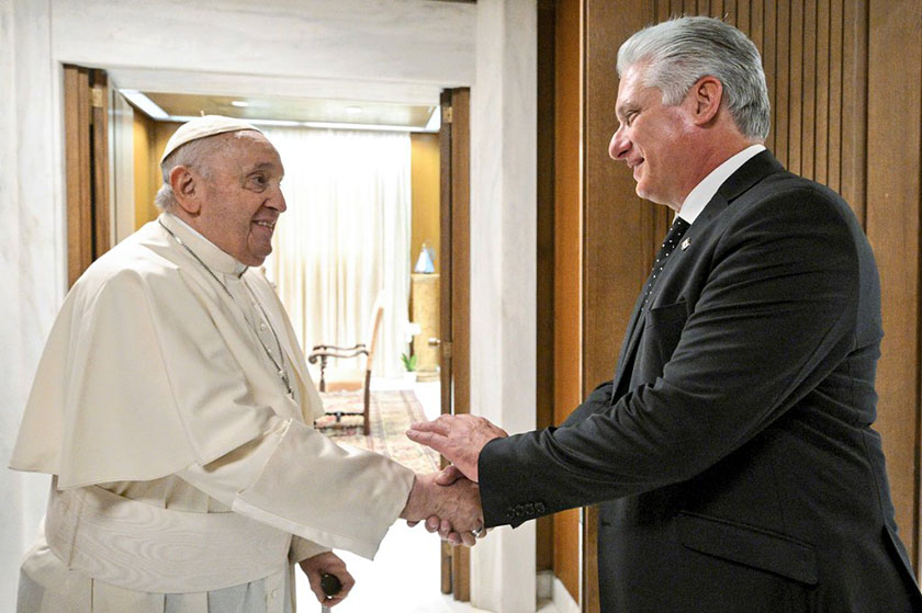 Pope Francis and President Díaz-Canel met today at the Vatican