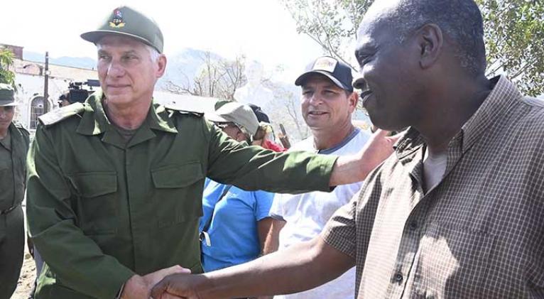 constata presidente danos por melissa en santiago de cuba