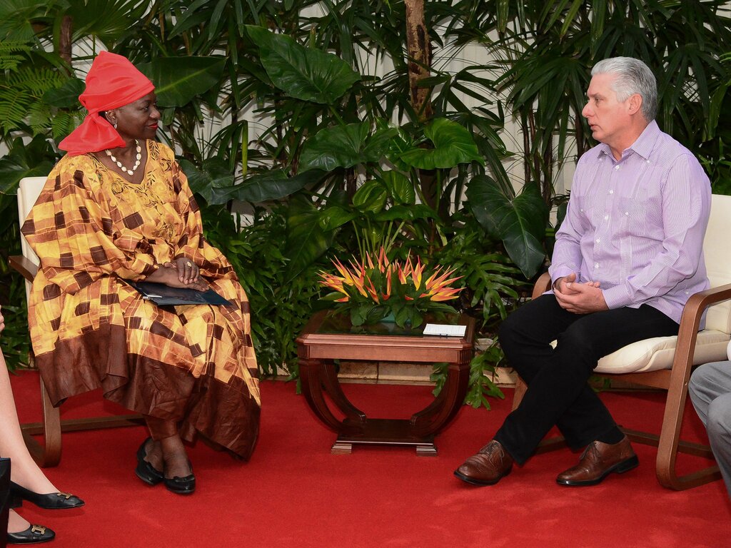 diaz Canel y Natalia Kanem