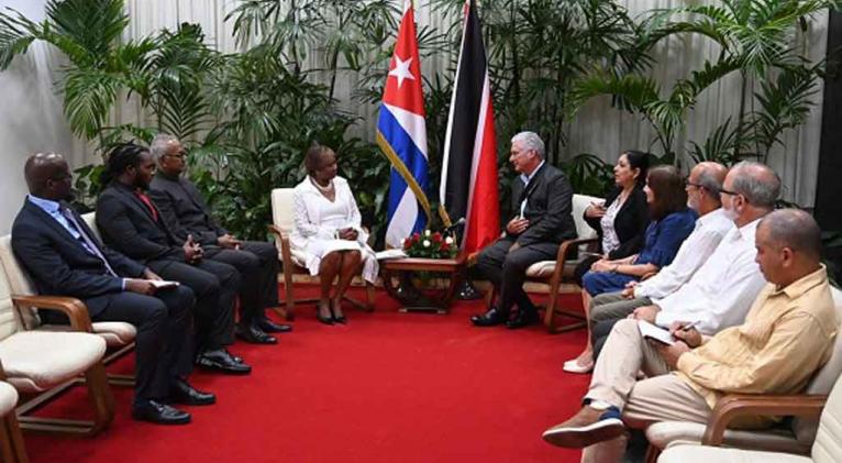 presidente de cuba recibio a lider parlamentaria de trinidad y tobago