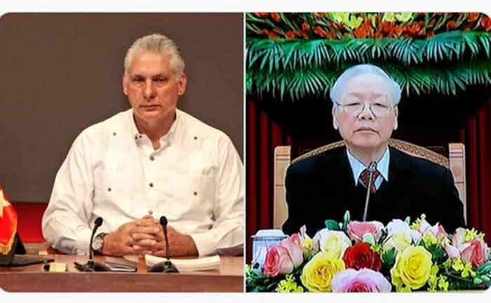 The leader of the Communist Party of Cuba (PCC), Miguel Diaz-Canel, and his Vietnamese counterpart, Nguyen Phu Trong, met virtually