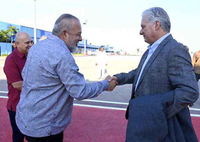 Díaz-Canel was welcomed by Prime Minister Manuel Marrero