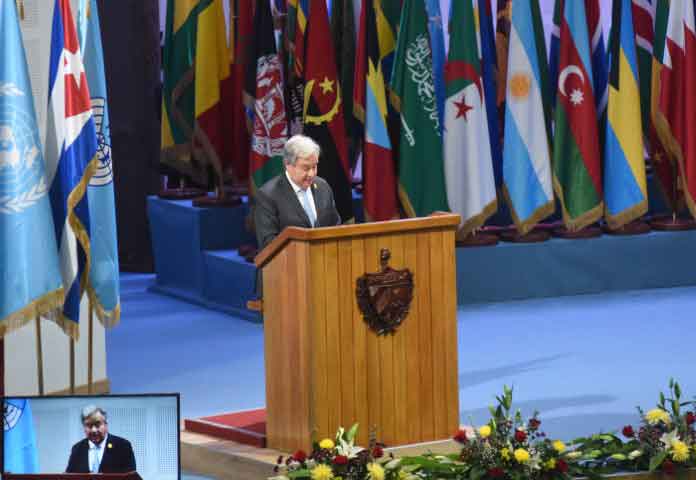 António Guterres speaking at the opening ceremony of the G77+China Summit in Cuba