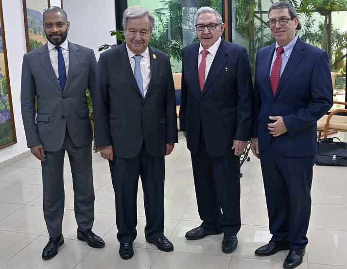 Army Gneneral Raúl Castro met UN Secretary-General Antonio Guterres