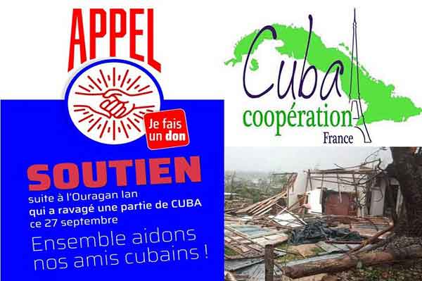 La asociación Cuba Coopération France (CubaCoop) confirmó hoy un primer envío de 17 mil euros para apoyar las labores de recuperación en la islaayuda francia