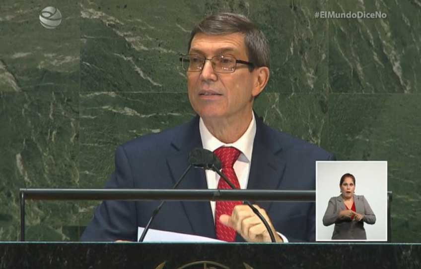 The Cuban FM claimed the right of his people to live without a blockade