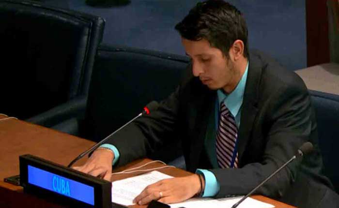 El representante cubano Cristian Padilla ratificó en la ONU que la isla confía plenamente en la gestión de ese organismo