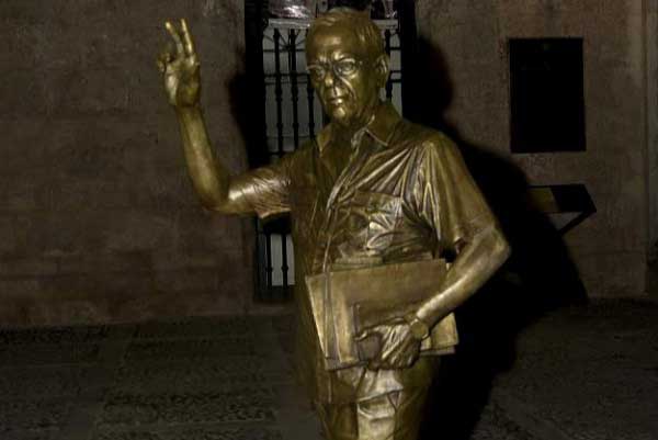 Life-size statue of the Havana's beloved Historian, the late Eusebio Leal Spengler