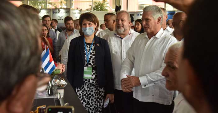 The Cuban President toured FIHAV 2022 pavillions.