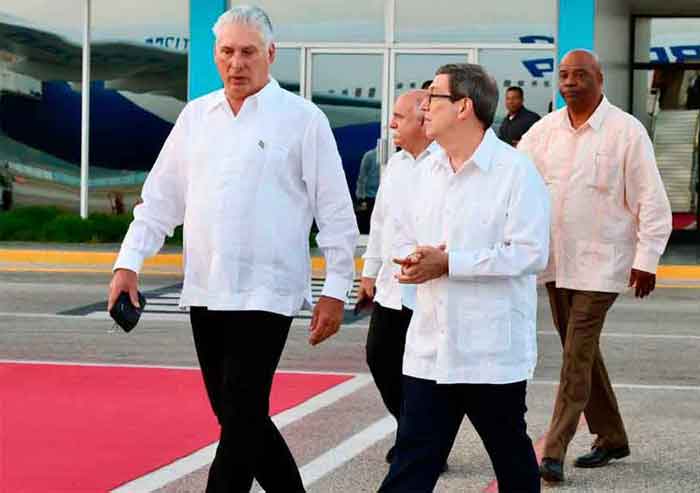 El presidente cubano viajó a Venezuela en la mañana del 24 de abril.