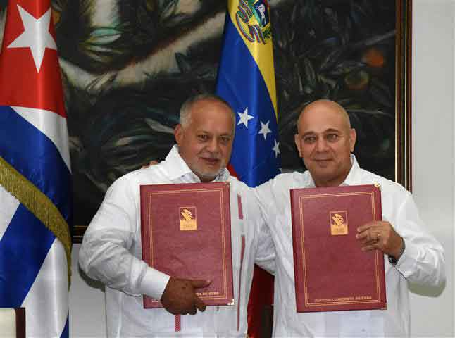 PCC Organization Secretary Roberto Morales Ojeda and PSUV First Vice President Diosdado Cabello