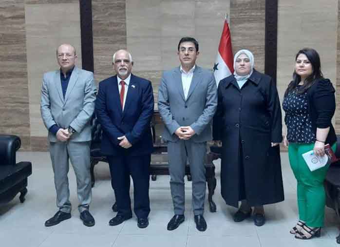 Syrian Health Minister Hassan Muhammad al-Ghobash received the Cuban Ambassador to Damascus