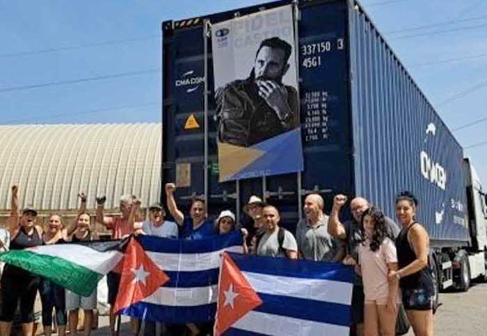The container is dedicated to the historic leader of the Cuban Revolution, Fidel Castro.