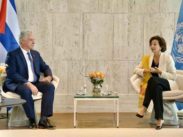 General director of UNESCO received President Díaz-Canel