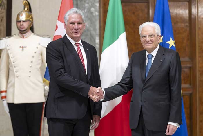 President Miguel Díaz-Canel met the Italian Head of State Sergio Mattarella