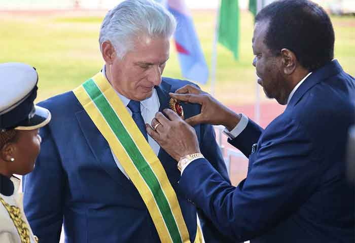 Díaz-Canel was awarded by Geingob with the “Order of the Most Ancient Welwitschia Mirabilis.”