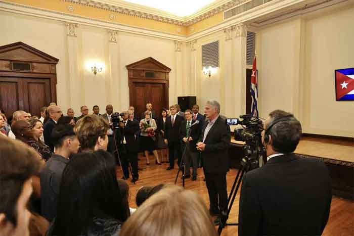 Miguel Díaz-Canel, spoke today with diplomats from his country