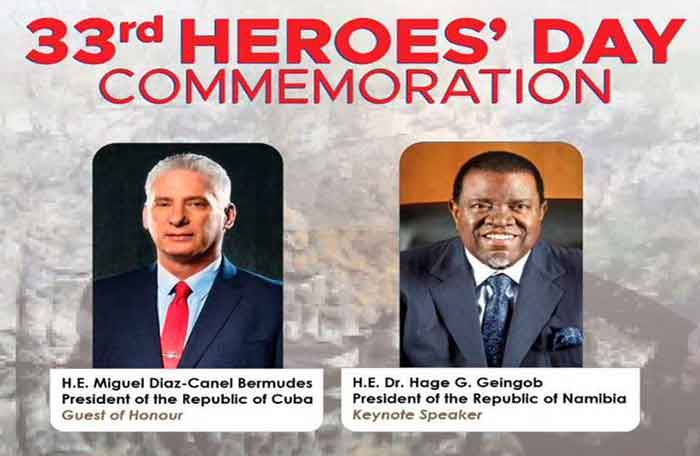Díaz-Canel spoke as a guest of honor at the ceremony on Namibian Heroes’ Day