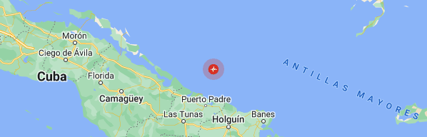 The earthquake of magnitude 4.6 on the Richter scale occurred around 6:33 am just 60 kilometers from the city of Puerto Padre.