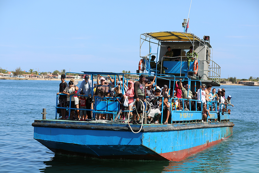 On busy days, the ferry makes more than 30 trips.