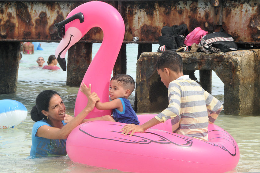 Las Tunas people enjoy the  north coast beaches