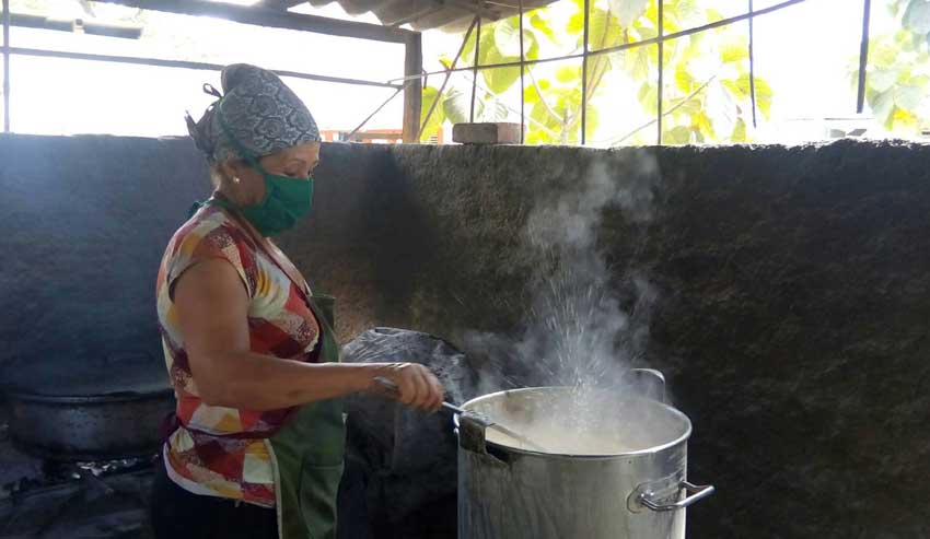 Food for some 130 diners is elaborated in Los Patios