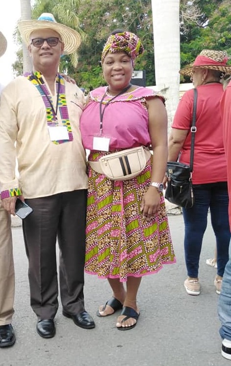 Dana, accompanied by the ambassador of her country, last year, during the 52nd Cucalambeana Fiesta