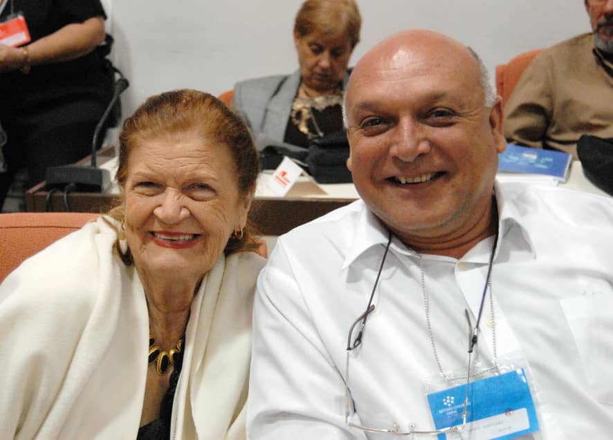 Carlos Tamayo with the already late renowned writer Carilda Oliver Labra