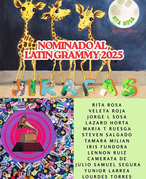 Disco Jirafas, nominado al Latin Grammy 2025 en la categoría de música infantil.