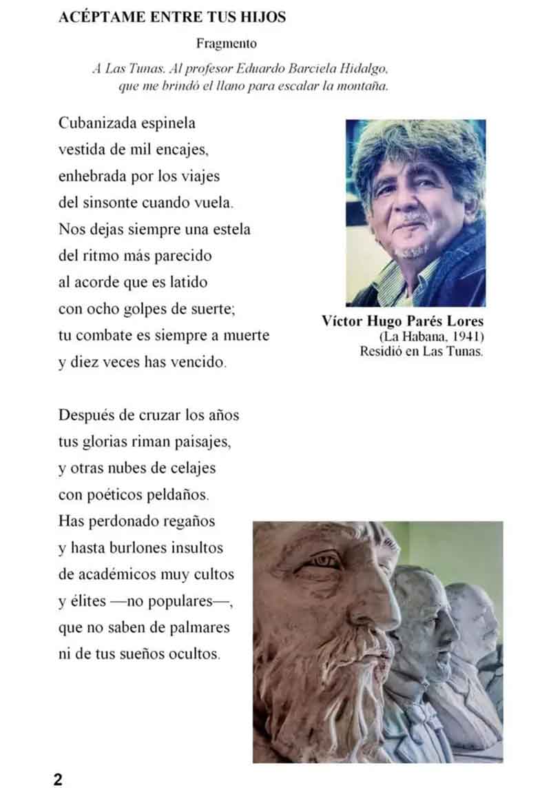 Plegable promocional Solo de Poesia, dedicado a la ciudad de Las Tunas.