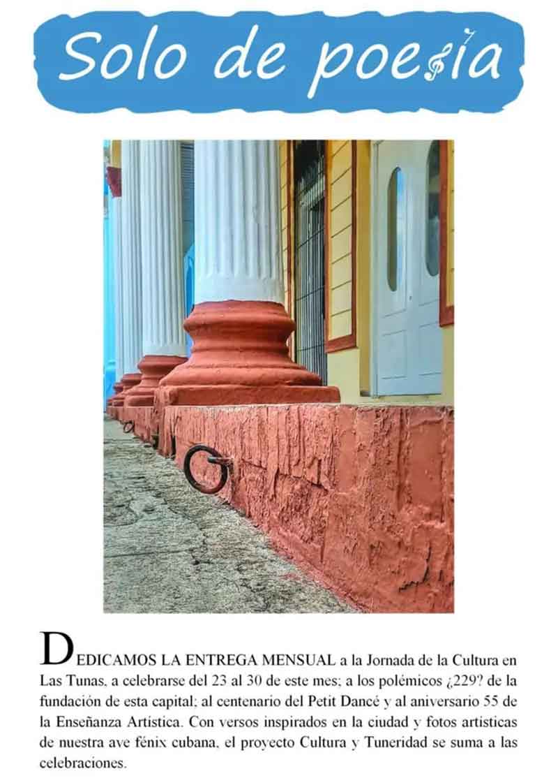Plegable promocional Solo de Poesia, dedicado a la ciudad de Las Tunas.