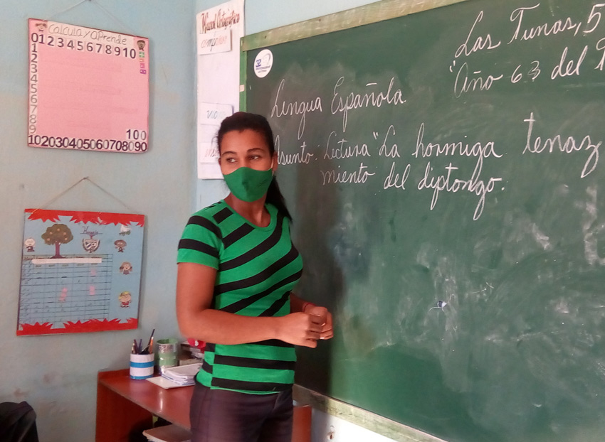 Elianis Silva Núñez, a young teacher at the Luis Augusto Turcios Lima Special Needs School