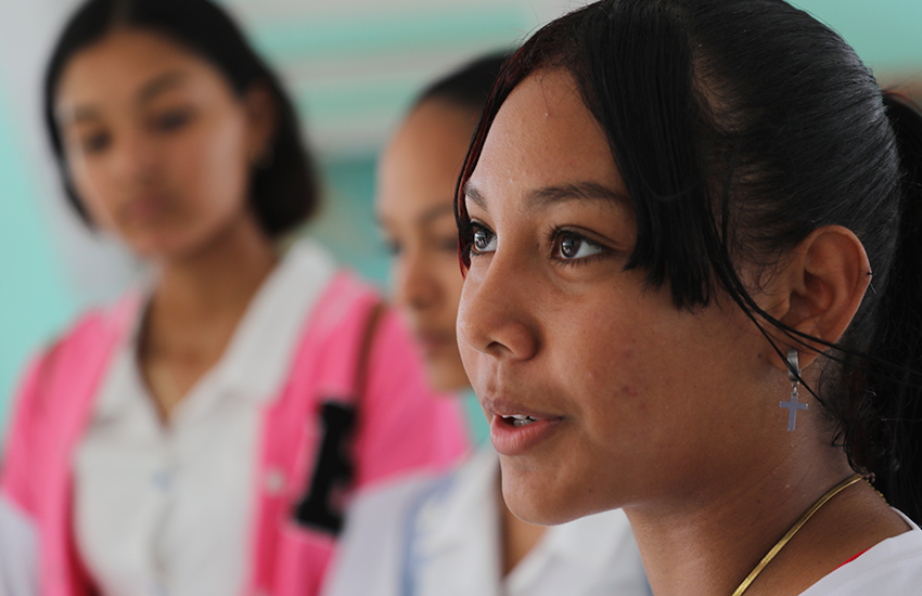 Yadis Daniela Corrales Torres, a student at the IPA in Jobabo.