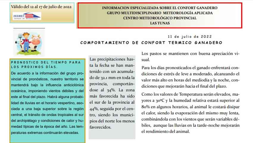 Servicio de meteorología a los ganaderos