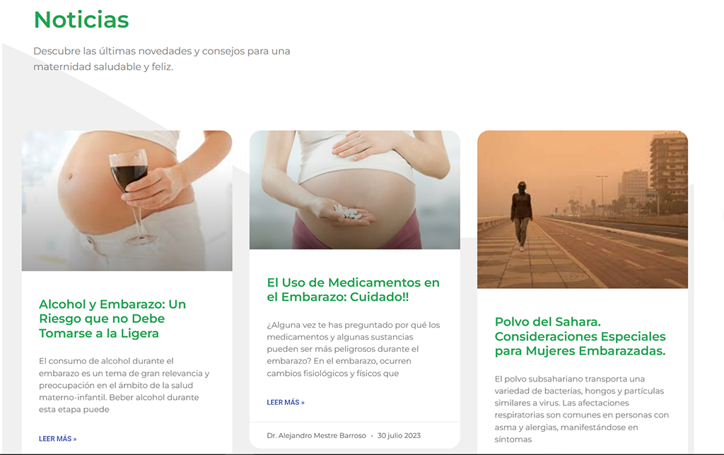 e-Embarazo, web platform for digital advice about pregnancy