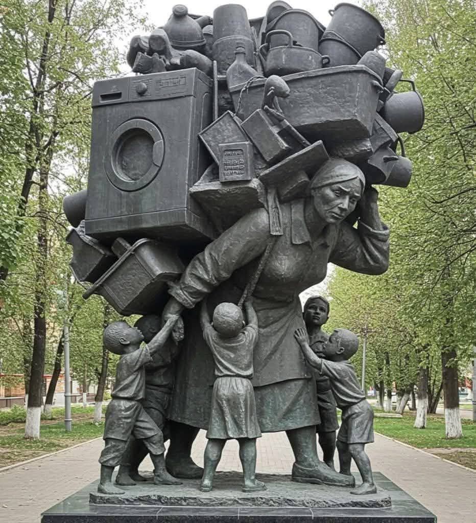 mujer cargando cosas