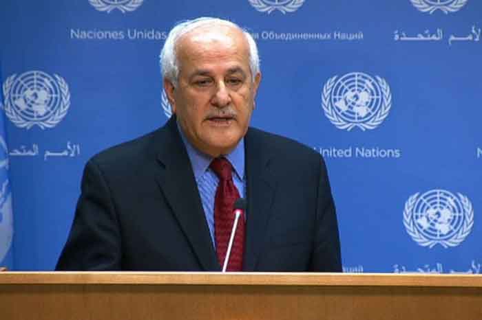 Palestinian ambassador to the United Nations, Riyad Mansour.