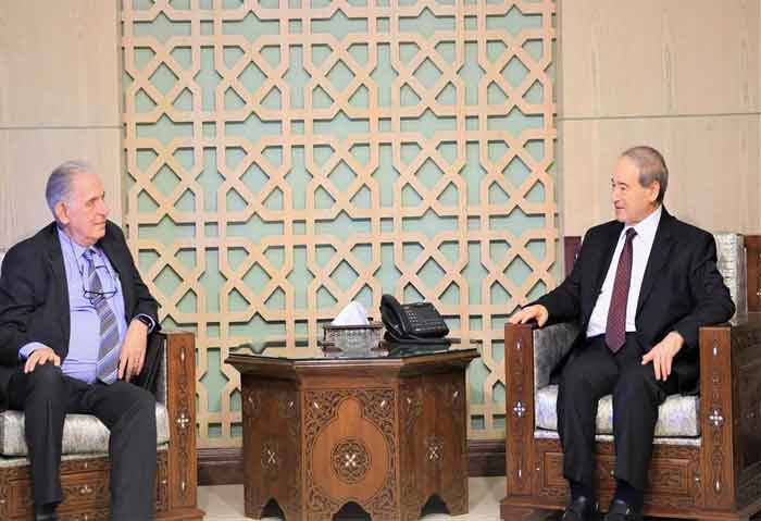 Syrian Foreign Minister Faisal Al-Mekdad met South African Ambassador to Damascus Barry Philip Gilder.