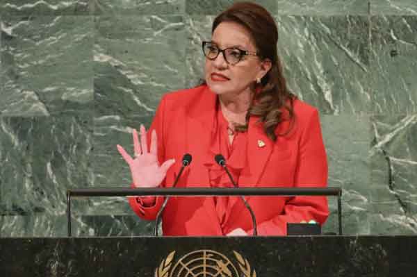 President of Honduras, Xiomara Castro, at the UN General Assembly.