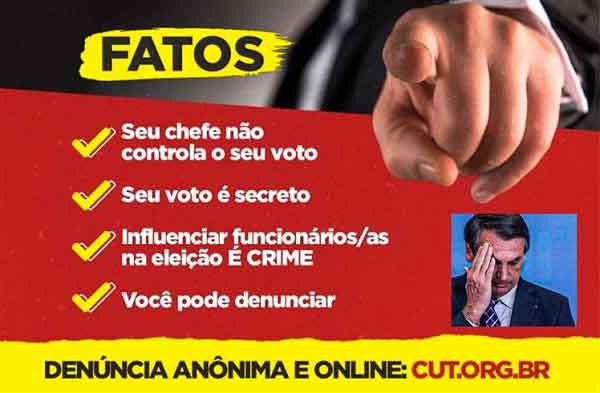 Brazilian employees are currently under electoral duress to vote for President Jair Bolsonaro