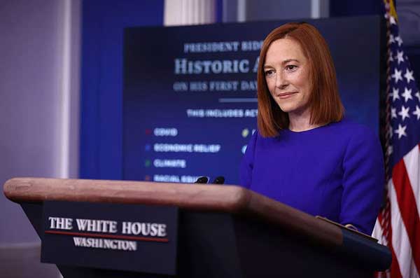 The White House Press Secretary, Jen Psaki.
