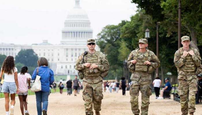 The militarized image of the city has angered residents.