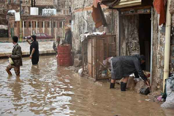 Las lluvias golpearon a 18 de las 21 provincias yemeníes.