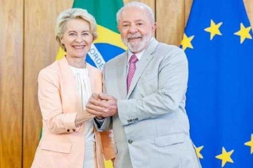European Commission President Ursula Von der Leyen and Brazil's President Lula da Silva